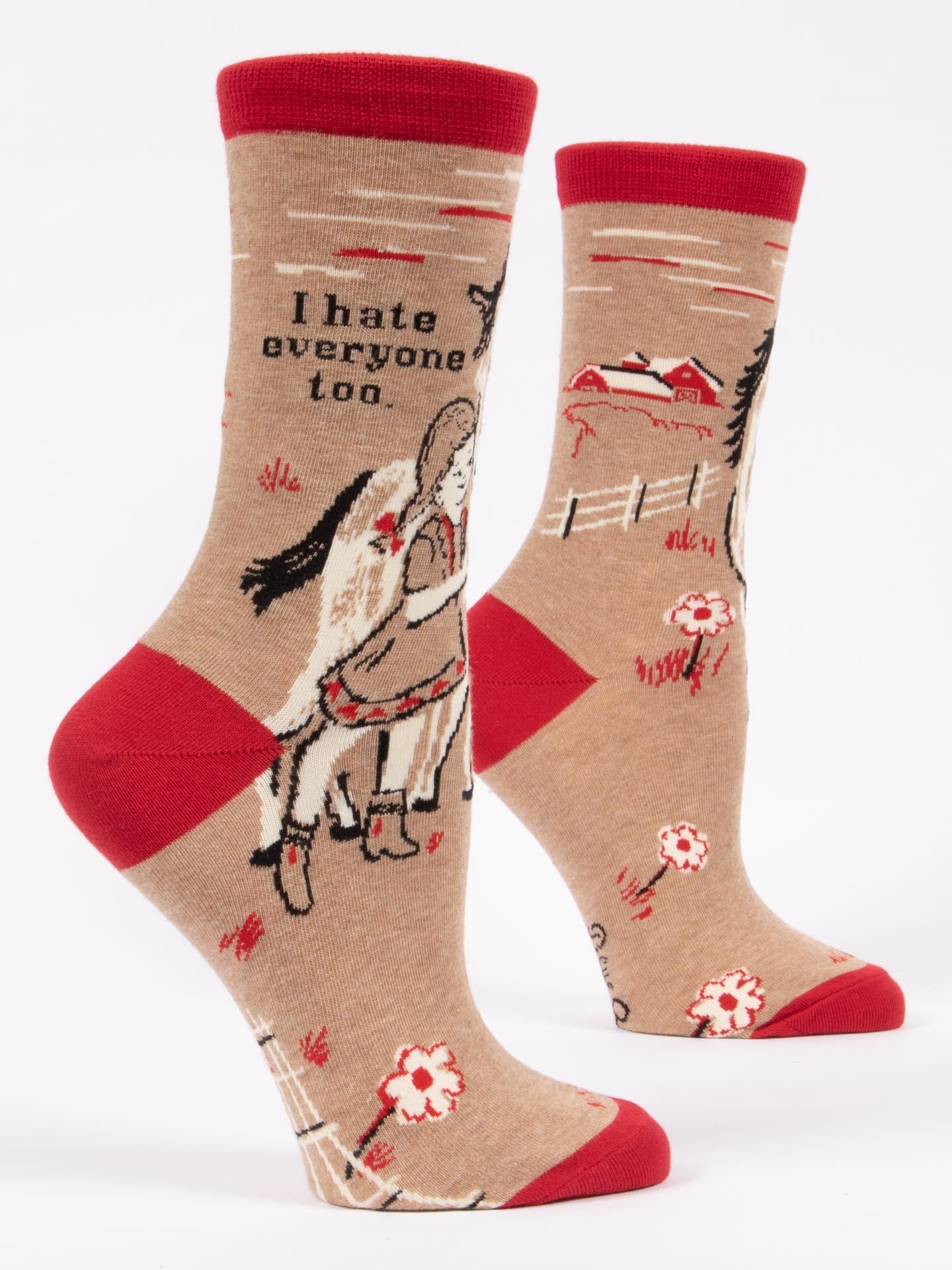 Blue Q Women’s Crew – “I Hate Everyone Too Crew Socks”