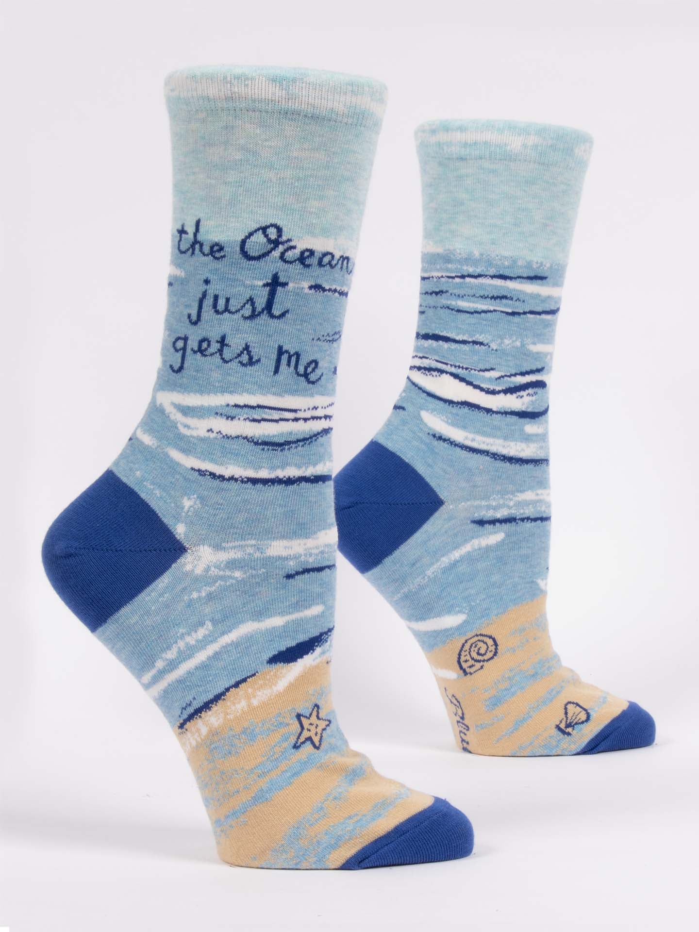 Blue Q Women’s Crew – “The Ocean Gets Me Crew Socks”