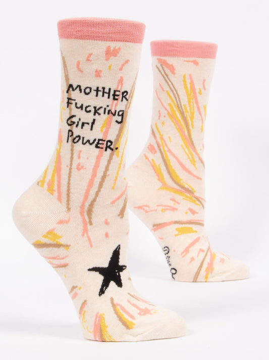Blue Q Women’s Crew – “MotherFucking Girl Power Crew Socks”