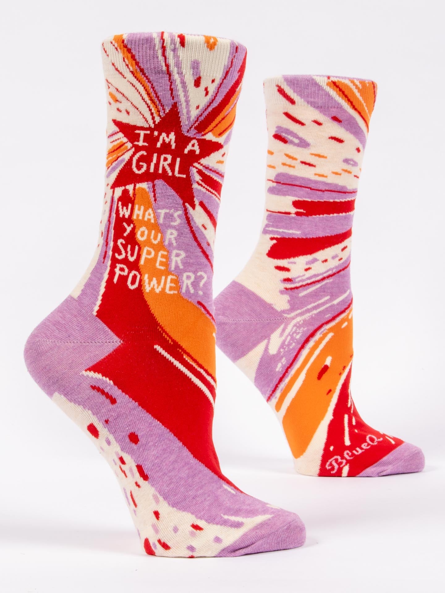 Blue Q Women’s Crew – “Superpower Crew Socks”