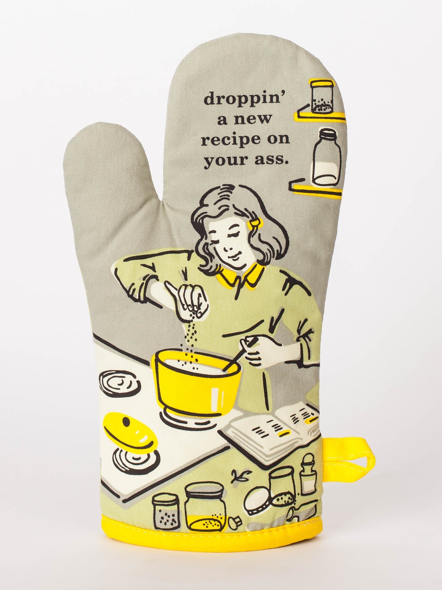 Blue Q Oven Mitt – “Droppin' a Recipe Oven Mitt”