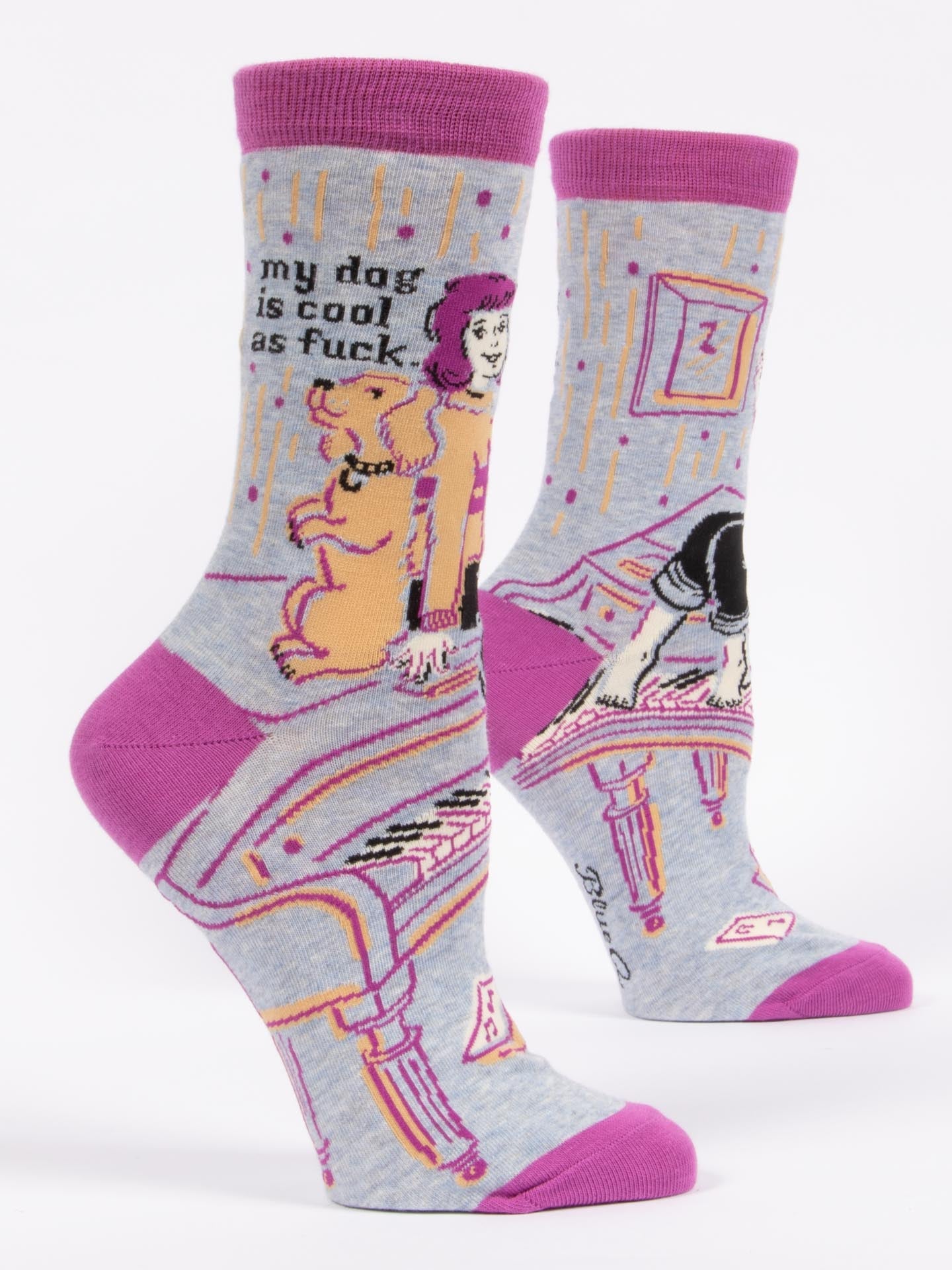 Blue Q Women’s Crew – “My Dog Is Cool As Fuck Crew Socks”