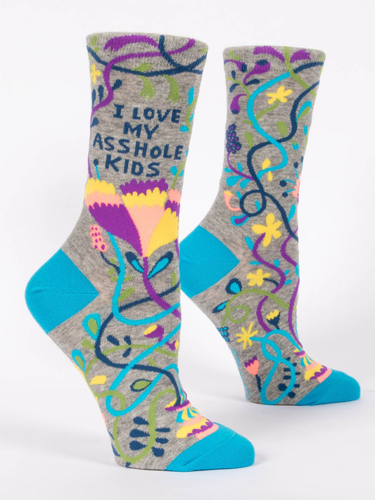 Blue Q Women’s Crew – “Love My Asshole Kids Crew Socks”
