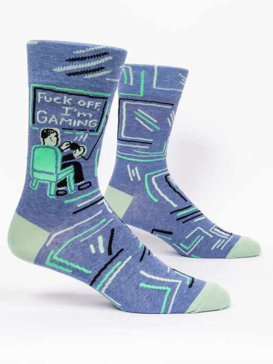 Blue Q Women’s Crew – “Fuck Off, I'm Gaming Crew Socks”