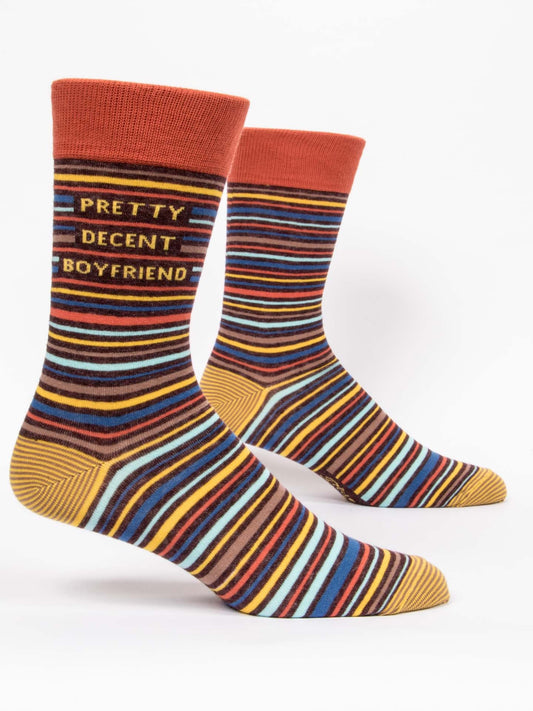 Blue Q Men’s Crew – “Pretty Decent Boyfriend Men's Socks”