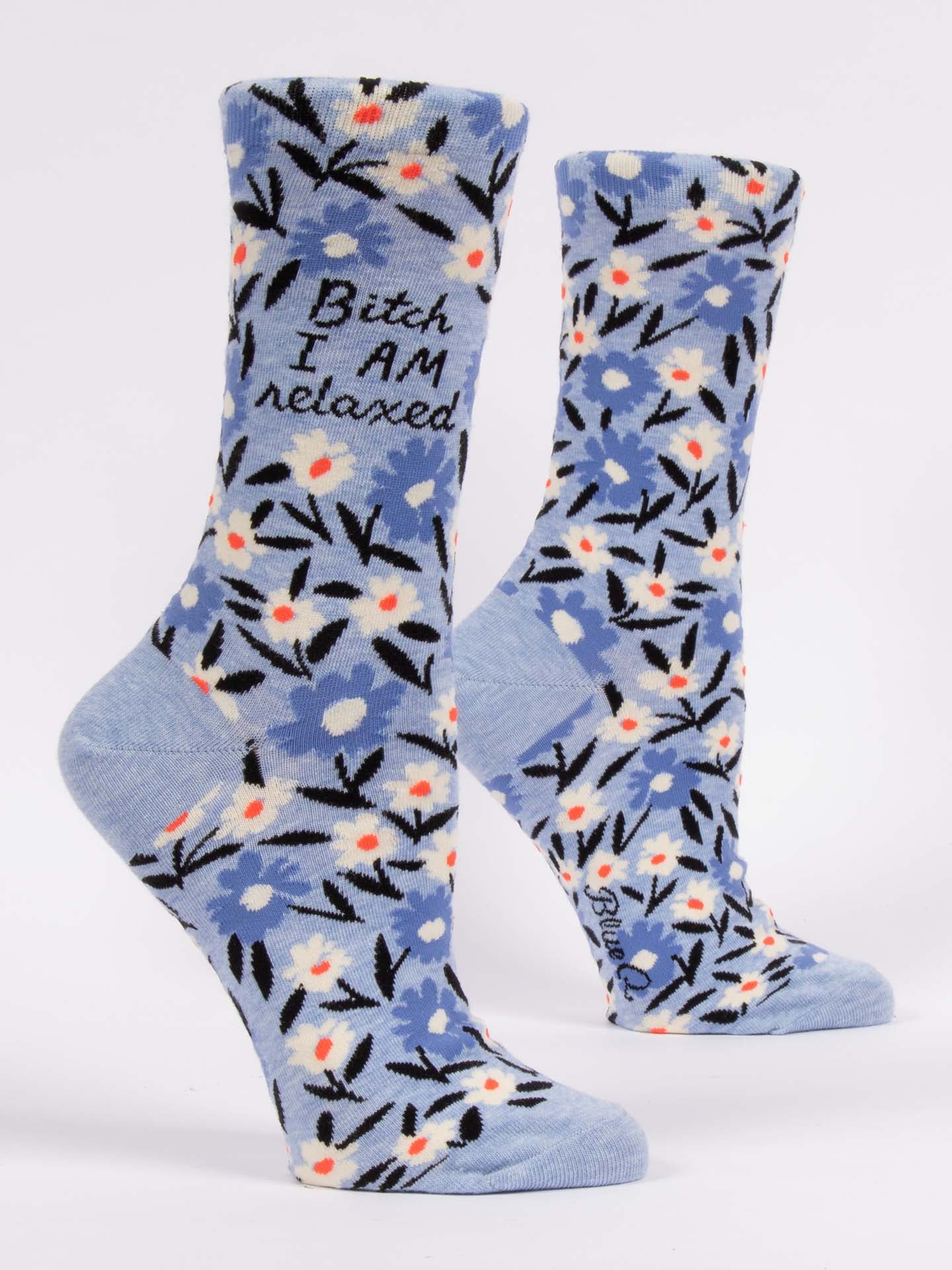 Blue Q Women’s Crew – “Bitch I AM Relaxed Crew Socks”