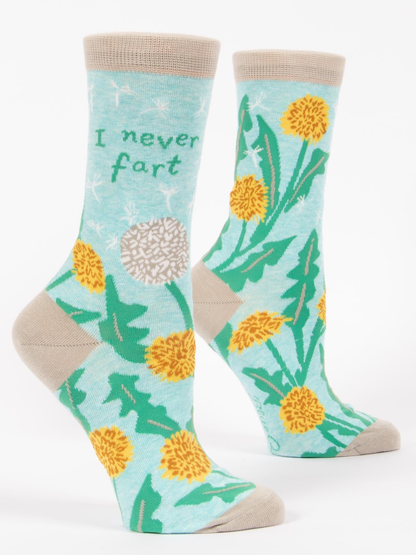 Blue Q Women’s Crew – “I Never Fart Crew Socks”