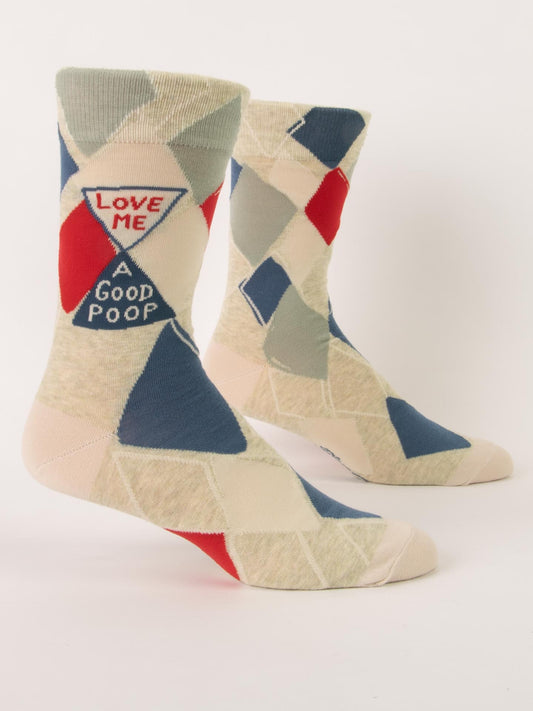 Blue Q Men’s Crew – “Love Me A Good Poop Men's Socks”