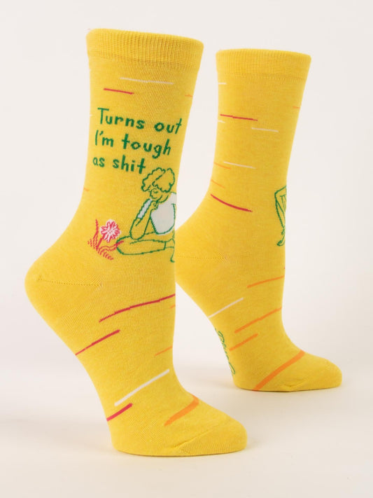 Blue Q Women’s Crew – “Tough As Shit Crew Socks”