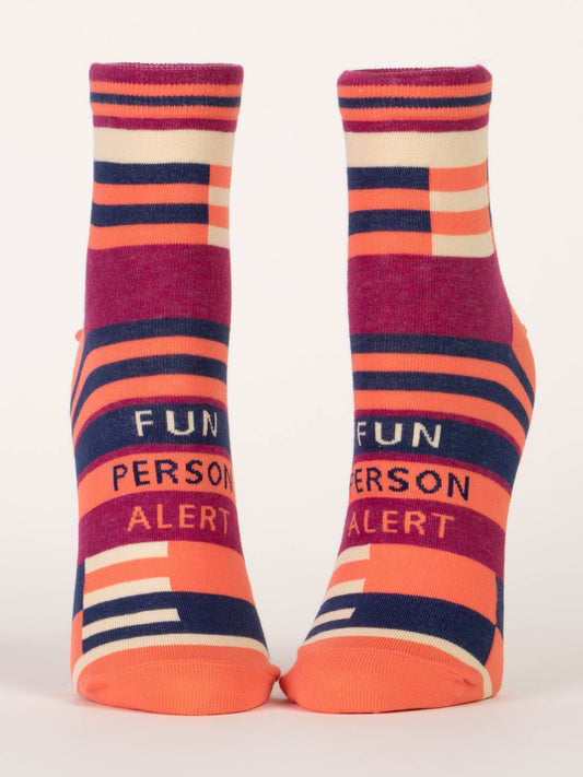 Blue Q Men’s Crew – “Fun Person Alert Men's Socks”