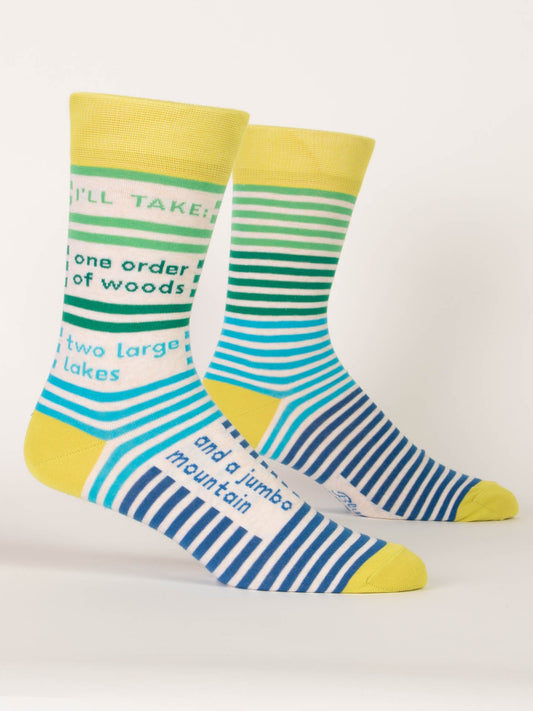 Blue Q Men’s Crew – “One Order Of Woods Men's Socks”
