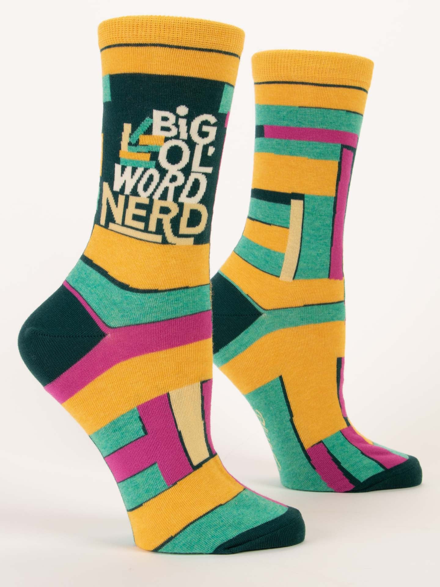Blue Q Women’s Crew – “Big Ol' Word Nerd Crew Socks”