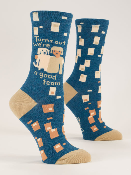 Blue Q Women’s Crew – “We're A Good Team Crew Socks”