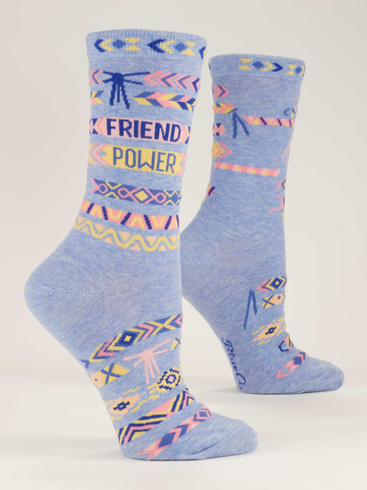 Blue Q Women’s Crew – “Friend Power Crew Socks”